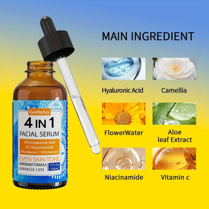 ENVISHA 4 In 1 Face Skin Care Serum Hyaluronic Acid Niacinamide Vitamin Anti-Aging Anti-wrinkle Deep Moisturizing Firming